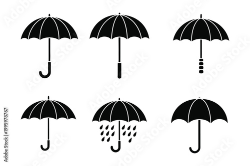 Umbrella icon silhouette vector illustration