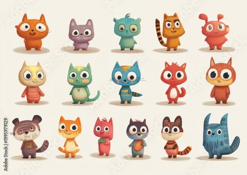 set of funny animals