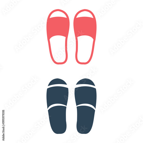 Slippers icons set vector sign for mobile concept and web design. Flip flops symbol illustration.