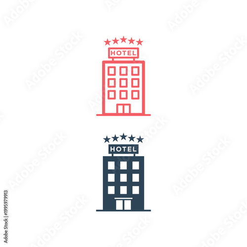 Hotel icons set simple flat pictogram for business, marketing, internet concept. Trendy modern vector symbol for web site design or mobile app.