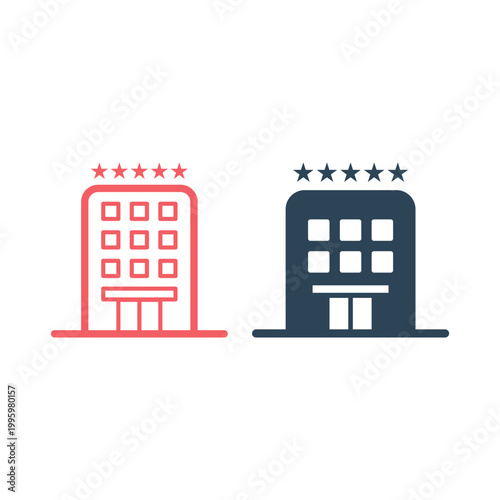 Hotel icons set simple flat pictogram for business, marketing, internet concept. Trendy modern vector symbol for web site design or mobile app.