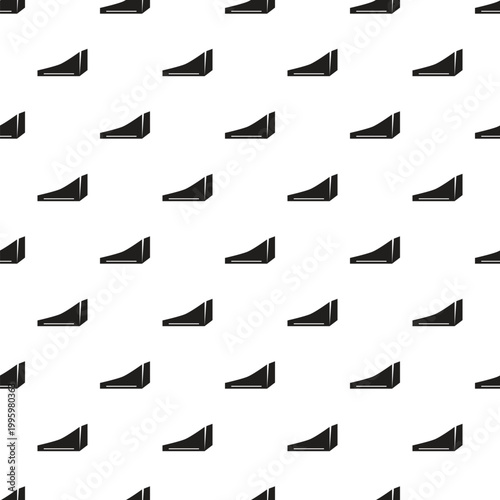 Repeating skateboard quarter pipe ramp vector icon on a white background