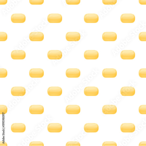 Yellow rectangular capsules forming a seamless pattern on a white background
