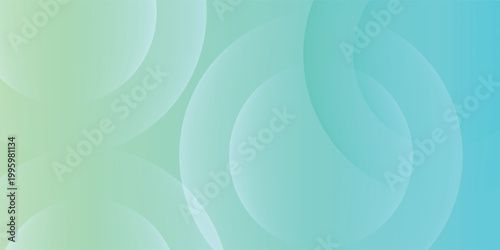 Abstract Minimalist Background with Soft Green and Cyan Geometric Circles