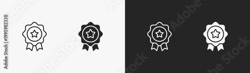 Set of Quality icon in black and white collection
