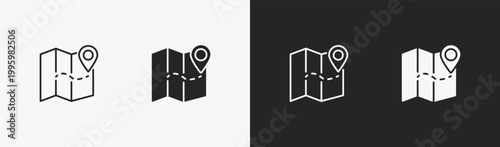 Set of Logistics icon in black and white collection