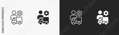 Set of Resources icon in black and white collection