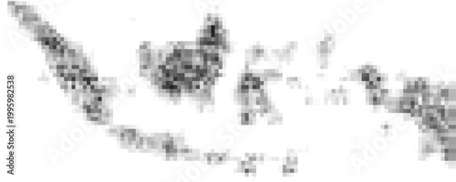 a minimalist of indonesia dotted map illustration.a map of indonesia dots black halftone geometric symbol.on white background.vector