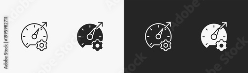 Set of Performance icon in black and white collection