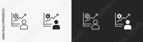 Set of Productivity icon in black and white collection