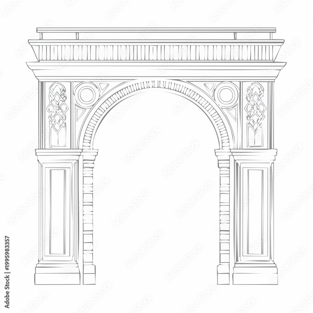 Fototapeta premium Architectural Archway Drawing