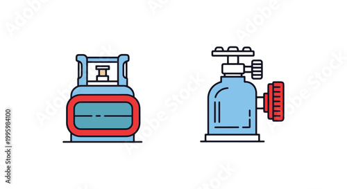 Gas cylinder valve protector modern abstract illustration vector