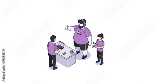 Three People Interacting with Virtual Reality Technology in Modern Setting.