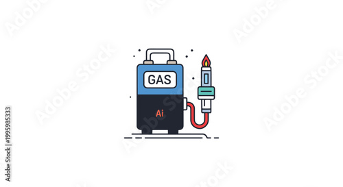 Gas data acquisition system creative color shapes illustration