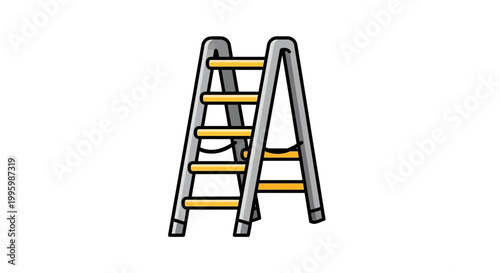 Handy Folding Step Ladder for Home Improvement and Construction Work
