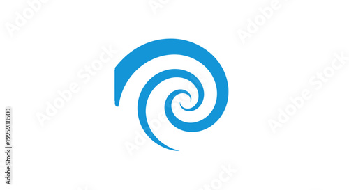 Blue swirl wave logo symbol icon.