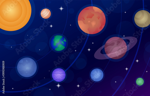 Space Background with Planets