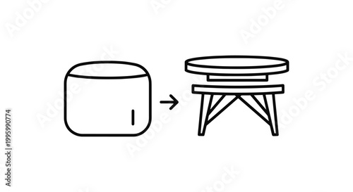 Convertible Furniture Line art creative clean illustration vector