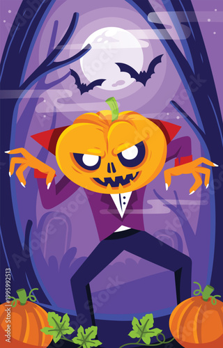 Spooky Jack O'Lantern in The Graveyard