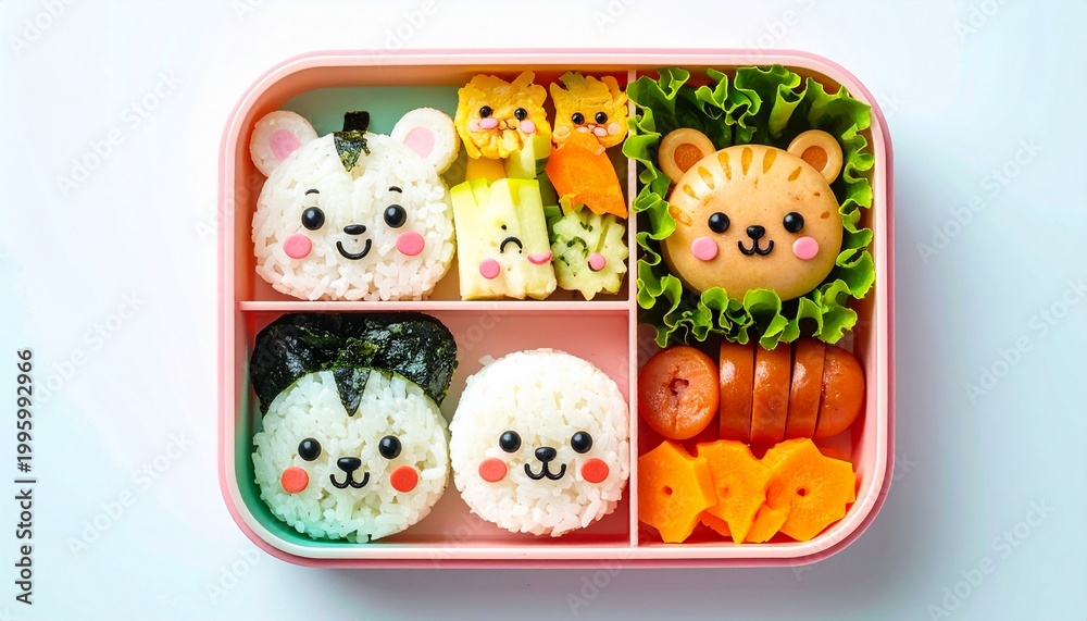 Fototapeta premium Cute Animal Bento Box Lunch Ideas for Kids Fun Food Art