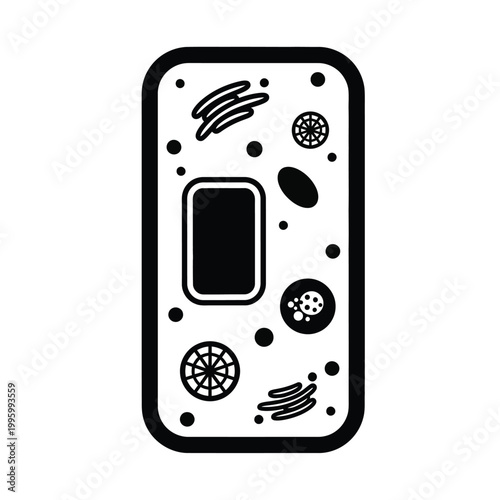 Black and white smart phone.