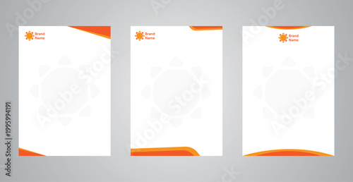 Corporate Letterhead Vector Design Template Set Three Variations Modern Professional Business Stationery Branding Identity Layout Collection