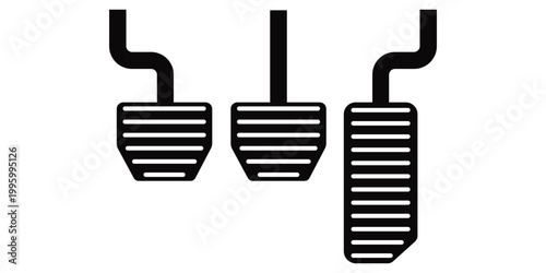 Car Pedal Icon Set in Thin Line and Outline Styles – Automotive Control Pedal Symbol Vector Illustration for Web
 and Mobile App Design