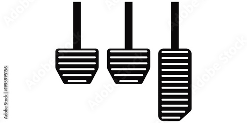 Car Pedal Icon Set in Thin Line and Outline Styles – Automotive Control Pedal Symbol Vector Illustration for Web
 and Mobile App Design