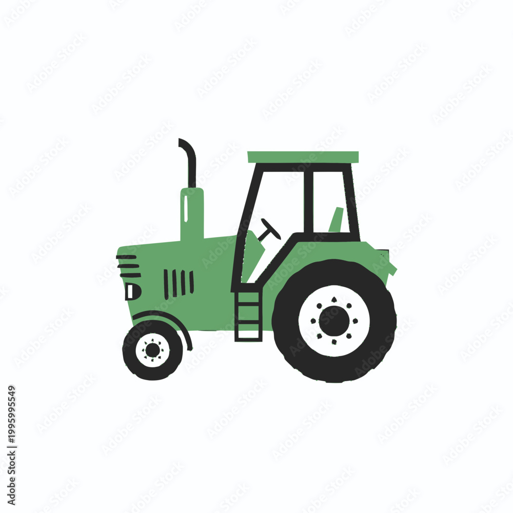 Obraz premium Green Tractor Vehicle Farm Equipment.