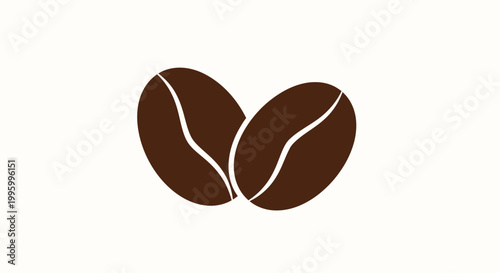 Brown coffee beans side by side.