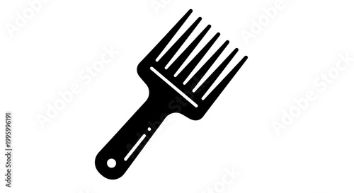 A set of silver steel kitchen utensils and knives with black handles including a spatula and spoon isolated on a white background for household cooking