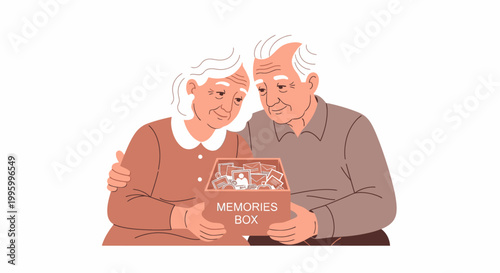 Elderly couple holding a cookbook together.