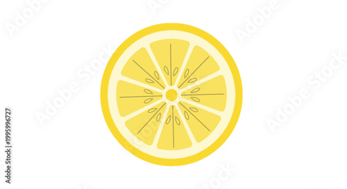 Fresh Lemon Fruit Slice Closeup.