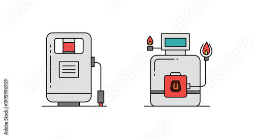 Gas leak detection kit Line abstract clean shapes vector