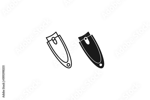 nail clipper icon outline and solid