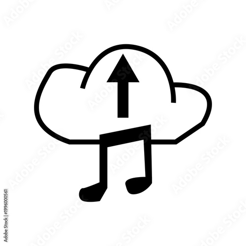 cloud music concepet icon illustration vector