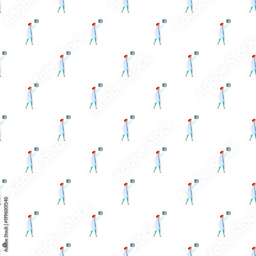 Doctor examining medical x ray scans in an repeating pattern