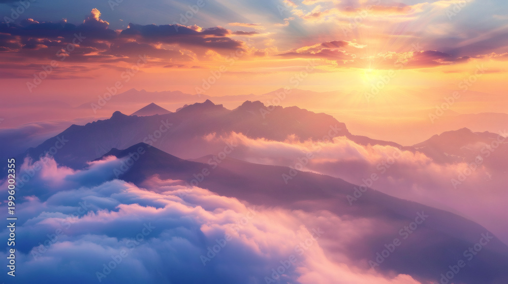 Obraz premium mountain landscape with fog
