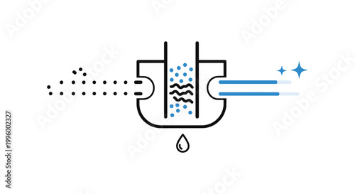 Gas scrubber Line art vector flat abstract colorful illustration