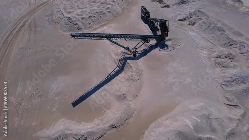 Rear earth mining for advance modern AI technologies. Environmental issue and sustainability problem concept. Industry waste from aggregates pits and hazardous materials. Communities protection.