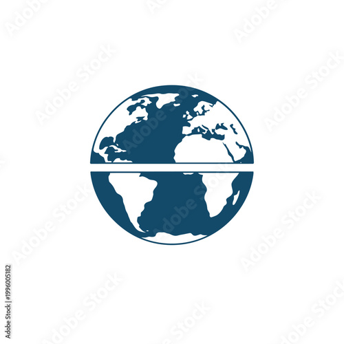 Minimalist depiction of earth with a horizontal dividing line