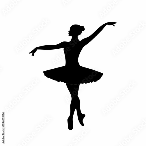 Silhouette of a ballerina in a graceful pose