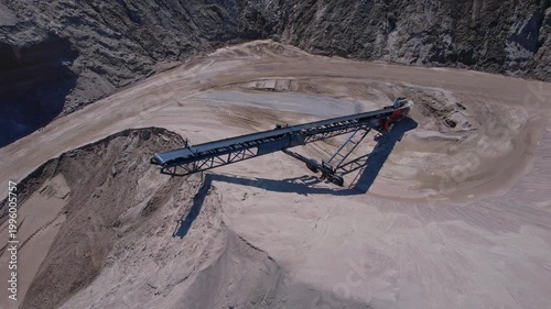 Aerial view of mining sector field. Concept of rapid expanding global market for semiconductors, and supply chains for AI systems and data centres. Rear earth development demand by memory chip makers.