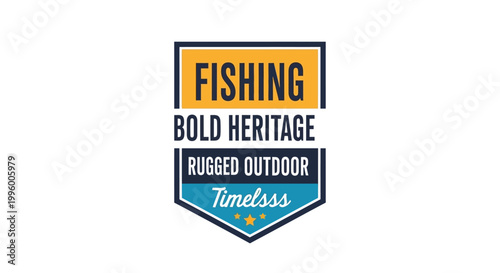 Fishing heritage logo emblem design.