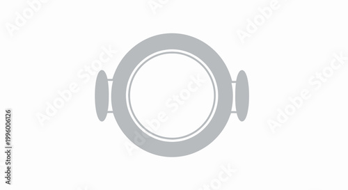 Gray metal pipe flange connector.