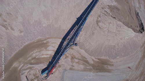 Rear earth mining for advance modern AI technologies. Environmental issue and sustainability problem concept. Industry waste from aggregates pits and hazardous materials. Communities protection.