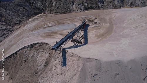 Rear earth mining for advance modern AI technologies. Environmental issue and sustainability problem concept. Industry waste from aggregates pits and hazardous materials. Communities protection.