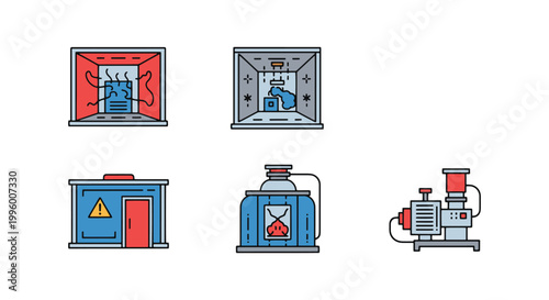 Fumigation Chamber Line art minimal color pattern vector
