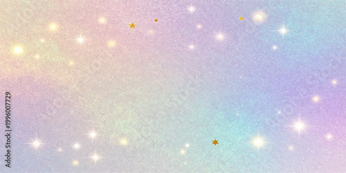 Abstract colorful background with glowing stars and soft light effects in vibrant pink blue and gold tones