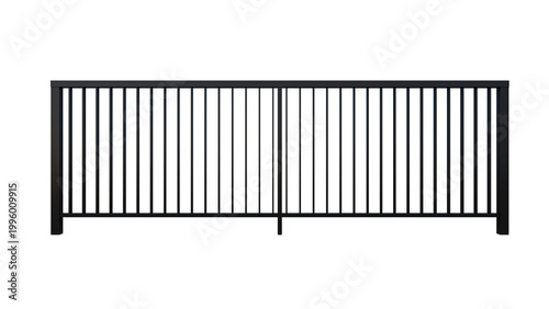 Canvastavla Black metal vertical fence segment on transparent background modern architectural element for exterior home